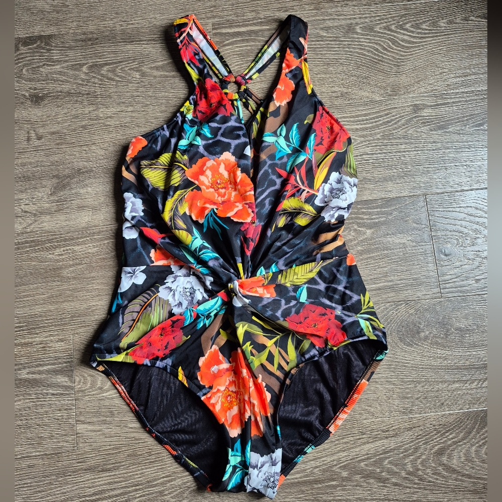 Magicsuit One Piece SwimSuit Tropical Floral Print With Strappy Back Detail 14